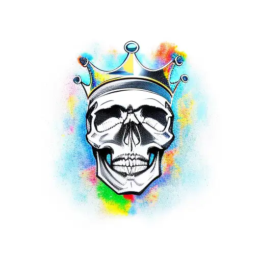 Skull With Crown Side View