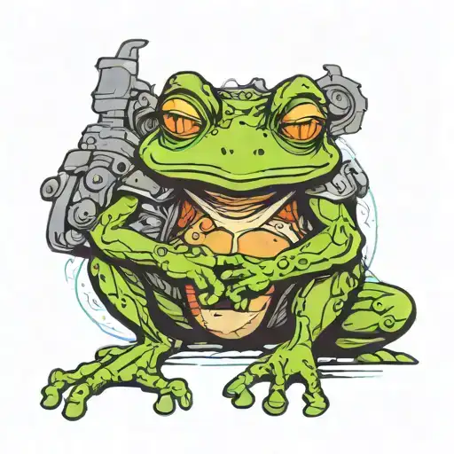 Frog Warrior Sitting Alone