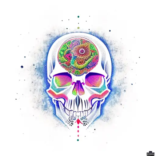 Skull With Elements Of Life