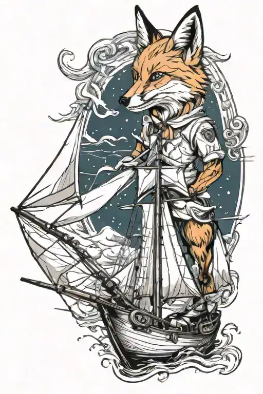 Majestic Fox On A Sailboat Sailing