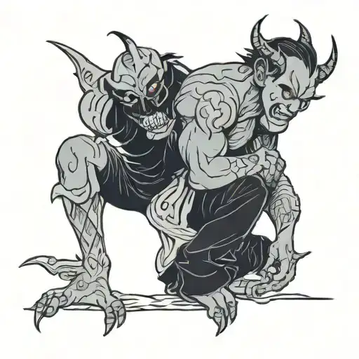 Person Hugging Demon