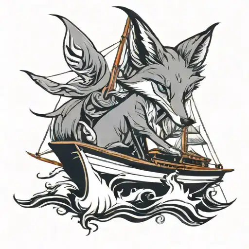 Majestic Fox On A Sailboat