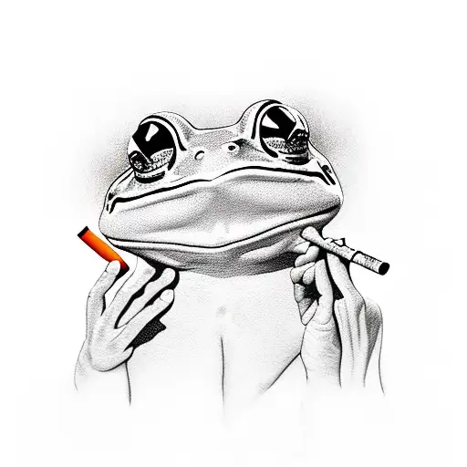 Frog Smiking A Cigarette