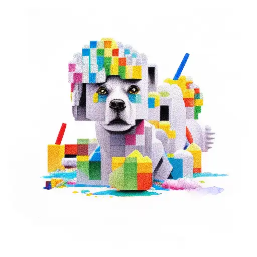 Lego Bricks In Watercolor