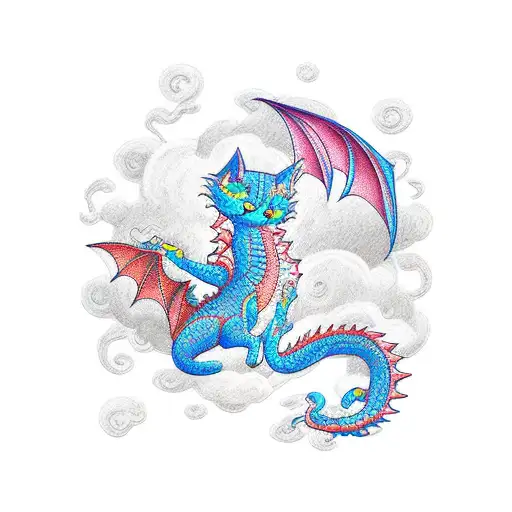 Cat Riding Dragon