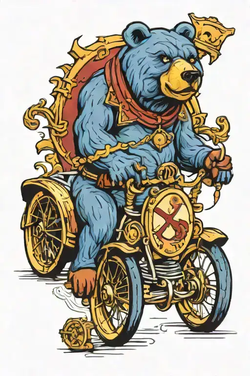 Circus Bear Tricycle On A Coat Of Arms