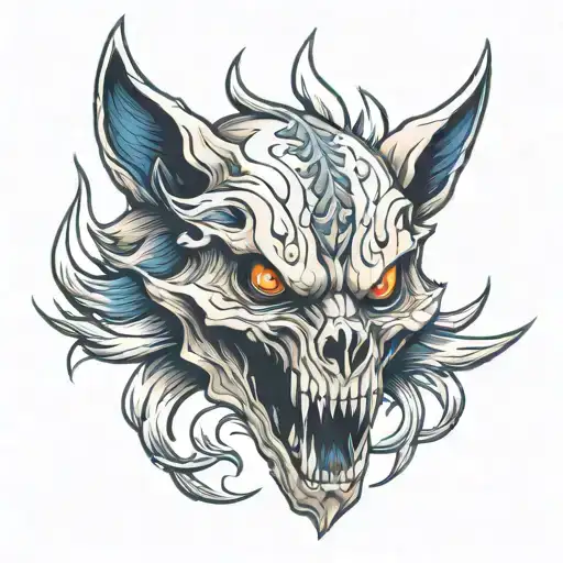 Horror Wolf Skull