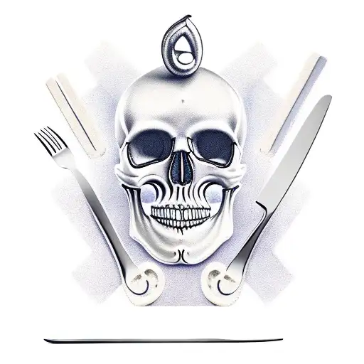 Mexican Skull Chef Knife And Fork