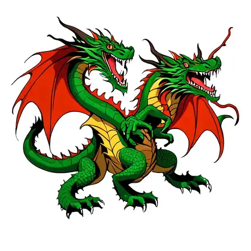 Dragon Fighting A Tourus Zodiac Sign