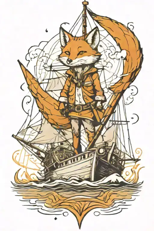 Majestic Fox On A Sailboat