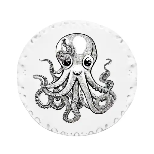 Octopus On The Pizza Pie Holding A Beer Keg