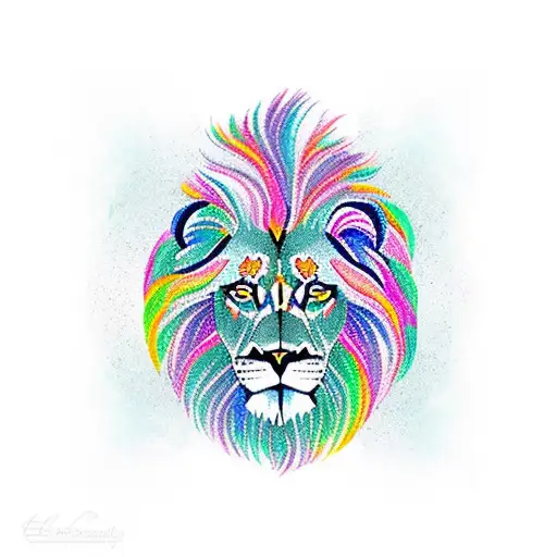 Enchanted Forest With A Majestic Lion