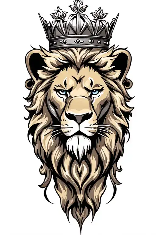 Crowned Lion Face
