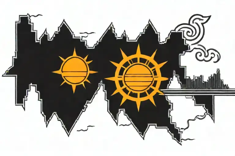 Neon Road With Orange Sun