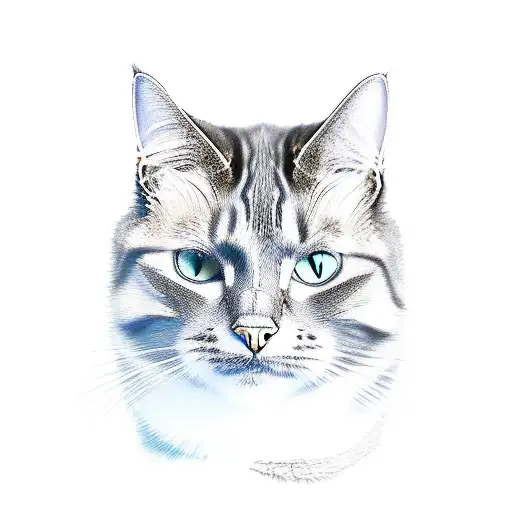 A Realistic Portrait Of A Cat With A Nightmare-themed Background