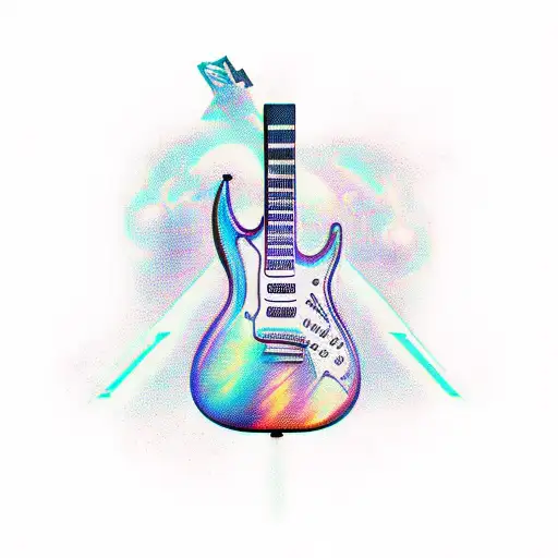 A Sci-fi Inspired Tattoo Of A Futuristic Guitar