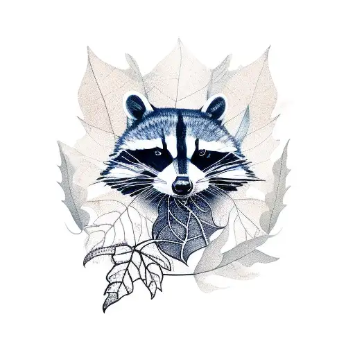Racoon With Leaf