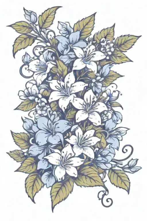 Vine And Small Flowers Wrapped