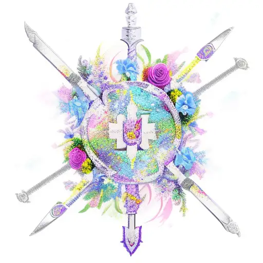 Fantasy Sword With Flowers