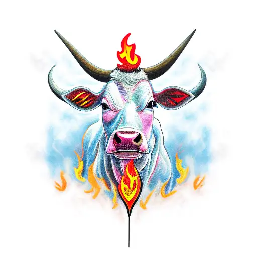 Cow With Flames