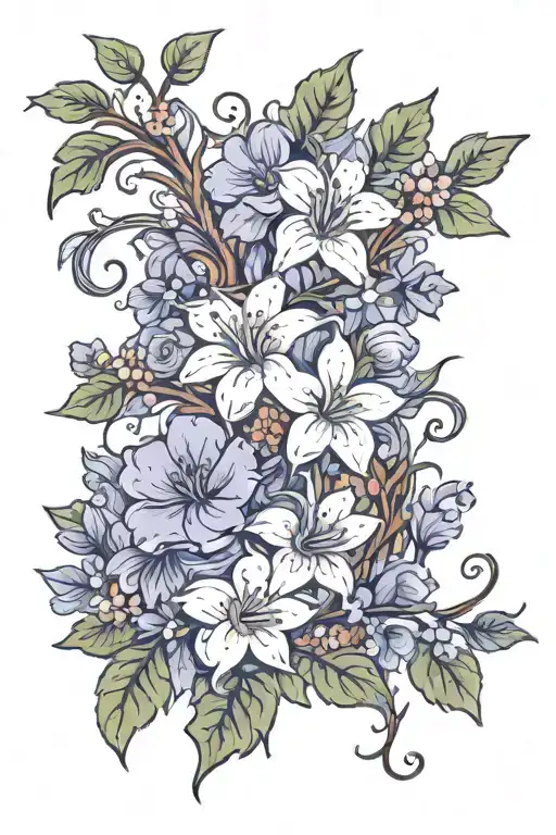 Vine And Small Flowers Wrapped