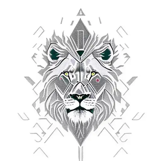 Lion With Illuminati And Rose