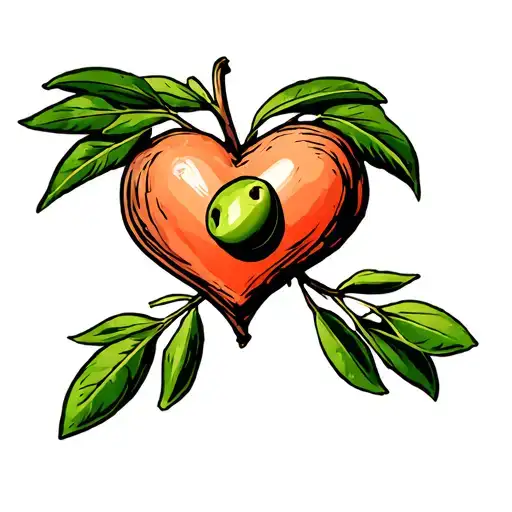 Nut Olive Heart Symbolizing Love