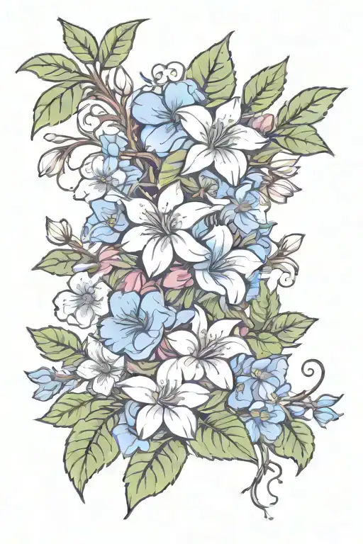 Vine And Small Flowers Wrapped