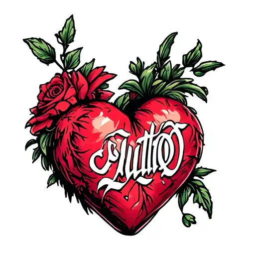 Heart With Lettering Around It