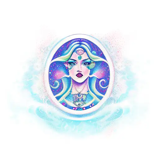 Pretty Lady Aquarius Sign