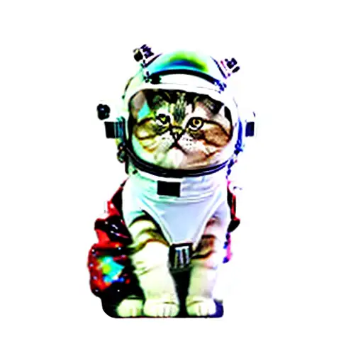 A Persian Cat Wears Astronaut Costume