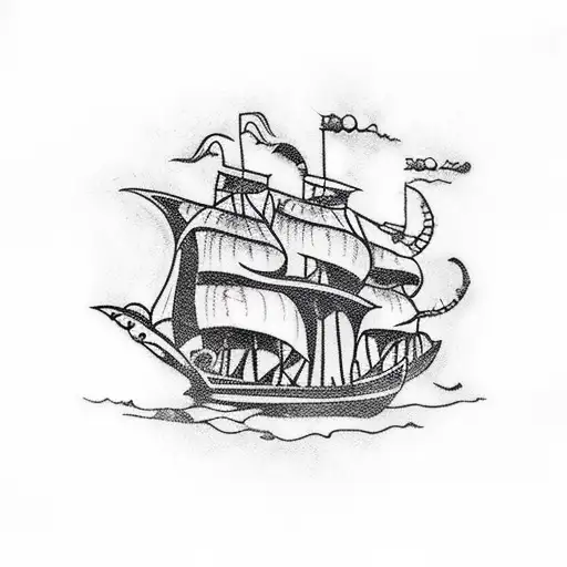 Pirate Ships On Fire