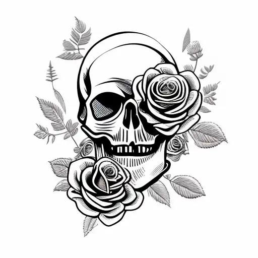 Skull With Roses