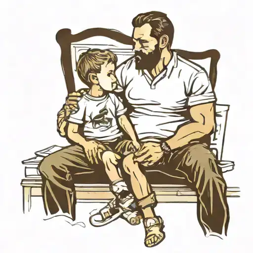 Dad And Son Silhouette