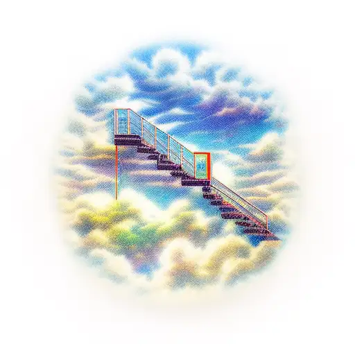 Stairs To Heaven With Clouds And Light