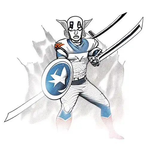 A New-school Design Of A Marvel Superhero Wielding A Sword And Wearing A Cincinnati Bengals Jersey