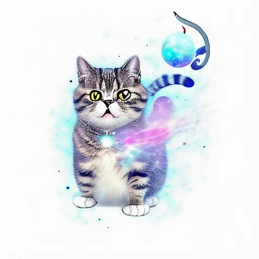 A Cute And Terrifying Cat With A Galaxy Tail