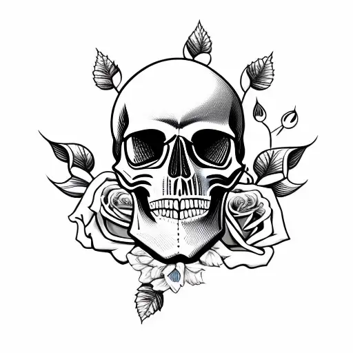 Skull With Roses