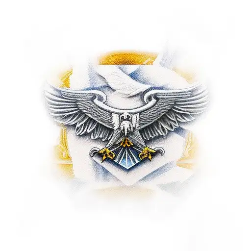 White Eagle Head With Christian Cross