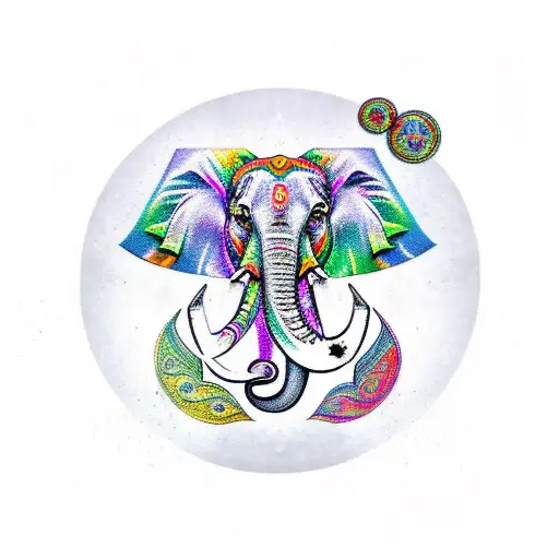 Hindu Sign Mix With Elephant And Trident