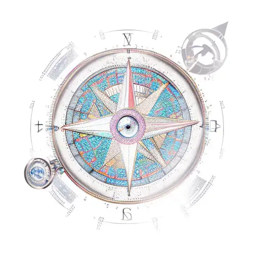 Hourglass With Broken Dreams Compass