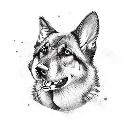 German Shephard Cute Happy