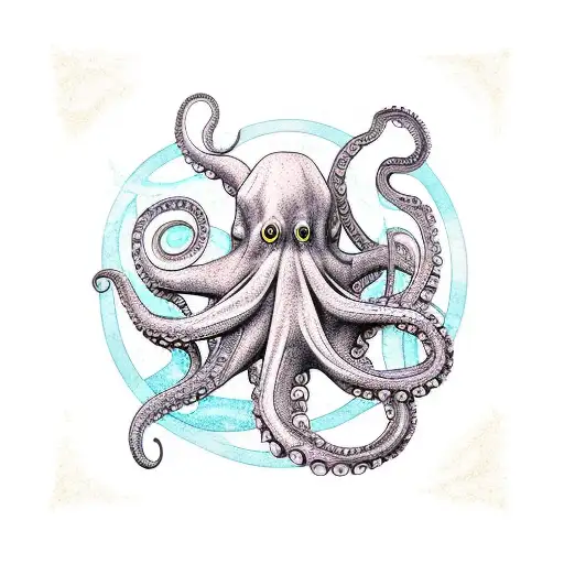 An Octopus Gracefully Wrapping Its Tentacles Around A Sunken Ship