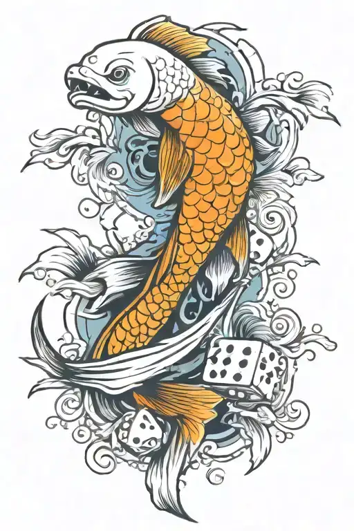 Koi Fish And Dice Rolling