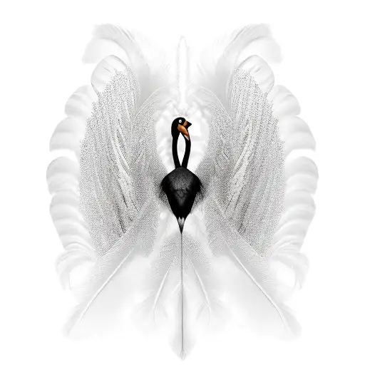 Black And White Swan Feathers Elegant
