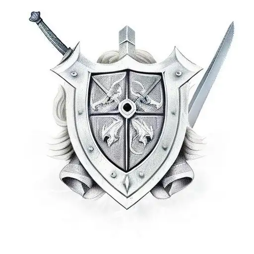 Sword And Shield Inscribed With 4 Kids Birthdays