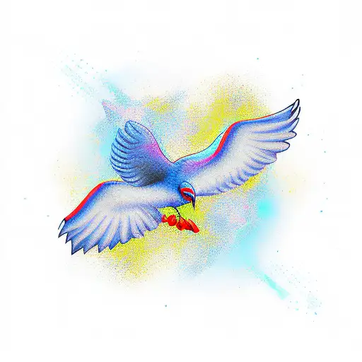 Axe With A Bird Flying Around