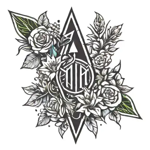 Arrow And Flowers Surrounding