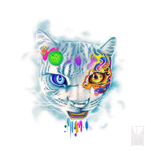 A New-school Tattoo Of A Vibrant And Surreal Scene Depicting The Different Stages Of Life