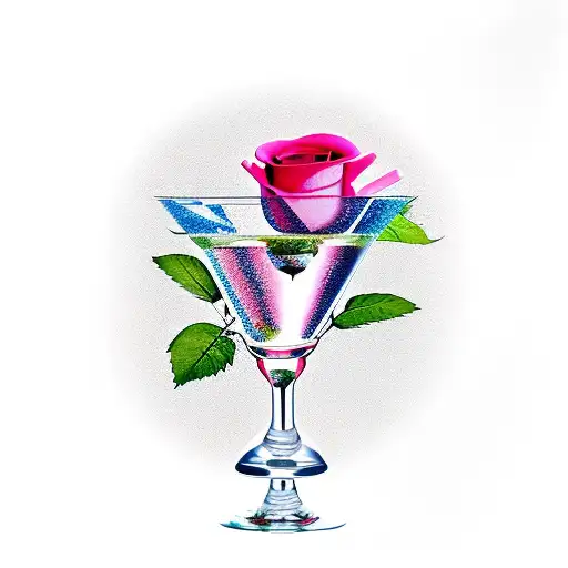 Martini Glass With A Rose